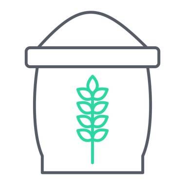 Buğday ikonu vektörü. İnce çizgi işareti. İzole edilmiş kontür sembolü gösterimi