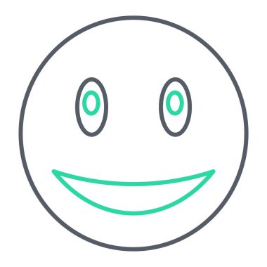 Gülümseyen yüz ikonu. Web için mutlu gülen vektör simgelerinin özet çizimi