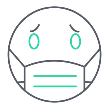 yüz maskesi simgesi. Tıbbi cerrah vektör çizimi.