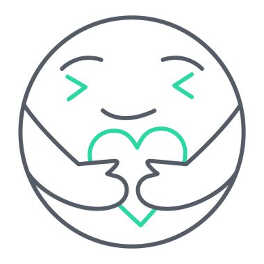 emoji için çizgi simgesi, vektör illüstrasyonu