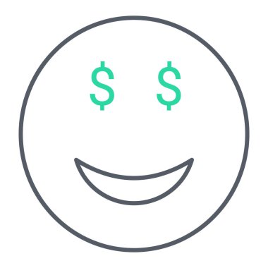 Çember vektör illüstrasyonunda mutlu yüz simgesi