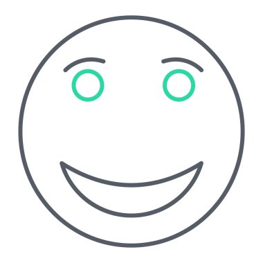 Mutlu yüz ikonu. Web için yüz ifade vektör simgelerinin özet çizimi