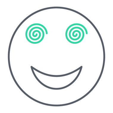 emoji için çizgi simgesi, vektör illüstrasyonu