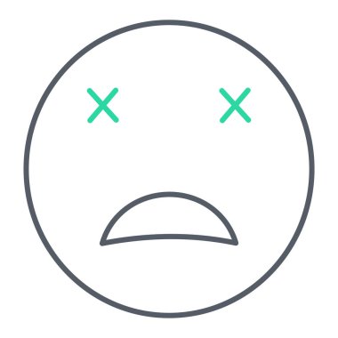 emoji için çizgi simgesi, vektör illüstrasyonu