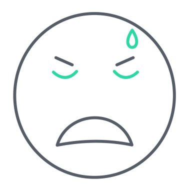 emoji için çizgi simgesi, vektör illüstrasyonu