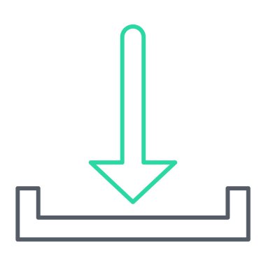 Vektör simgesi indir. biçim, beyaz arkaplanda yuvarlak açılı düz renkli semboldür.