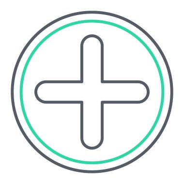 Orta çizgi simgesine ekle. vektör illüstrasyonu