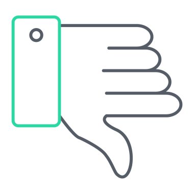 Moda biçimi izole edilmiş arkaplanda başparmağından aşağı simgeye sahip el