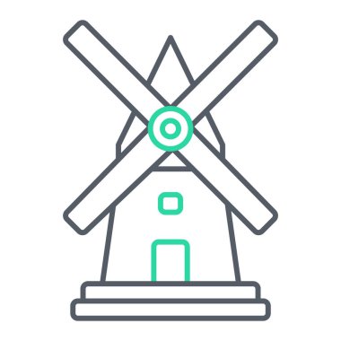 Yel değirmeni ikonu vektörü web ve mobil uygulama tasarımınız için beyaz arkaplanda izole edildi, çiftlik logosu kavramı