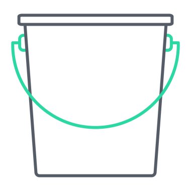 Kova ikonu. Web için temizlik ekipmanı vektör simgelerinin basit çizimi
