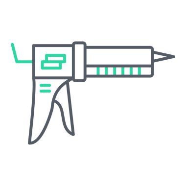 El testeresi ikon vektörü. Ana hatlı silah işareti. izole edilmiş sınır sembolü çizimi
