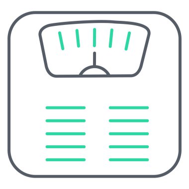 ağırlık ölçeği simgesi. Beyaz arkaplanda izole edilmiş web tasarımı için özet vektör sembolü