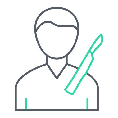 Kalem ikonlu bir adam. Web için insan el vektör çizgisi simgelerinin basit çizimi