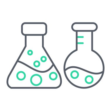 Test tüpü ikon vektörü. İnce çizgi işareti. izole edilmiş sınır sembolü çizimi