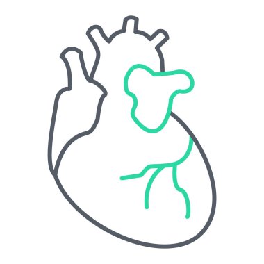 İnsan organı çizgi simgesi, vektör illüstrasyonu