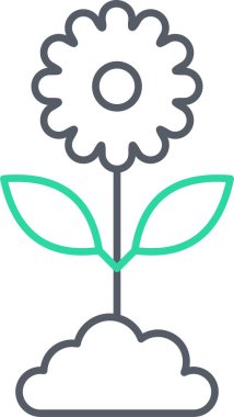 Çiçek. Web simgesi basit illüstrasyon