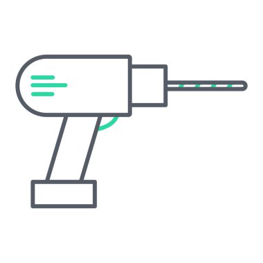 matkap simgesi. Ana hatlarıyla çekiç vektör illüstrasyonunu tutuyor. izole kontur sembolü