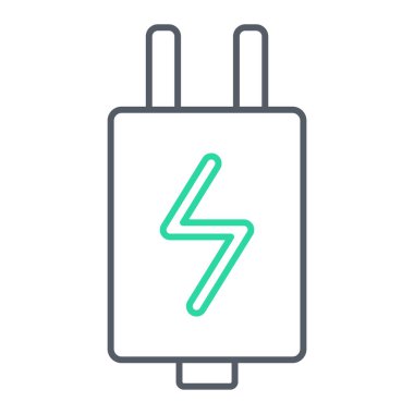 Elektrik fişi vektör satırı simgesi