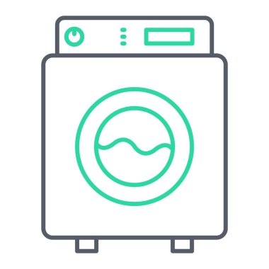 çamaşır makinesi simgesi. Ana hatlı vektör çizimi. çamaşır sembolü.