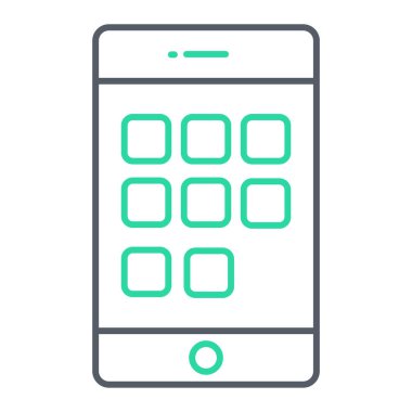 Cep telefonu simgesi, vektör illüstrasyonu