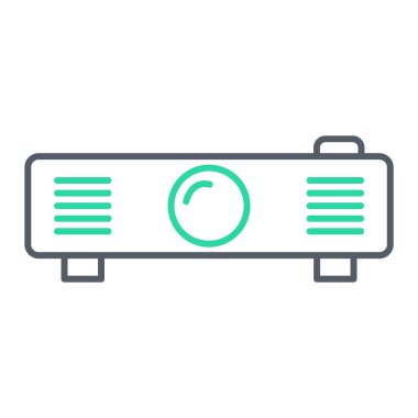 Video kamera simgesi. Beyaz arkaplanda radyo fan vektör resimleme çizelgesi