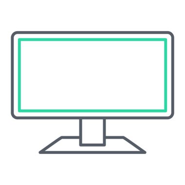 Bilgisayar monitörü simgesi. vektör illüstrasyonu