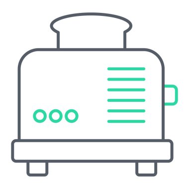 Tost makinesi ikonu. Web için kahve makinesi vektör simgelerinin özet çizimi