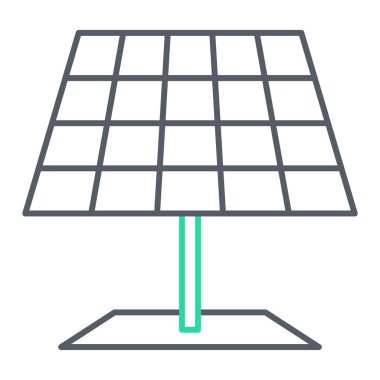 Güneş paneli simgesi. Ağ için enerji lambası vektör simgelerinin basit çizimi
