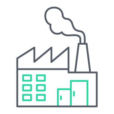 Fabrika binası ikon vektör çizimi tasarımı