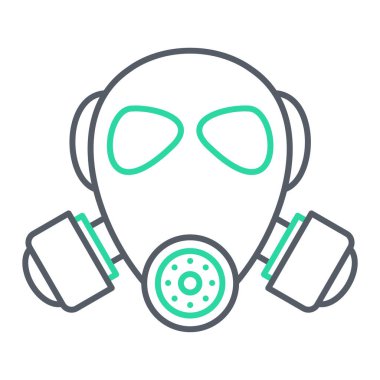 Maske simgesi vektörü web ve mobil uygulama tasarımınız için beyaz arkaplanda izole edildi, gaz logosu kavramı