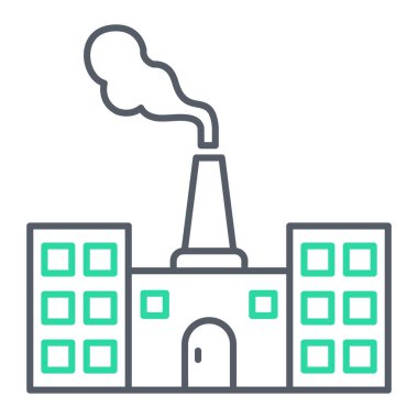 Fabrika binası ikonu. Web için bitki vektör simgelerinin özet çizimi