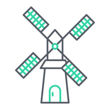 Yel değirmeni ikonu vektör illüstrasyonu