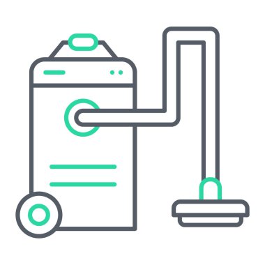 Elektrik süpürgesi ikonu. Web için temizlik ekipmanı vektör simgelerinin özet çizimi