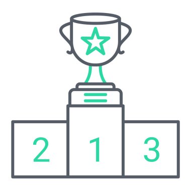 Kazanan podyum ikonu. Web için kupa vektör simgelerinin özet çizimi