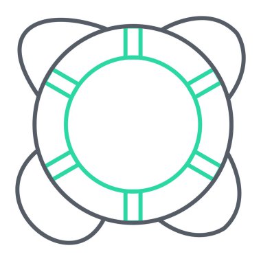 Can simidi simgesi. Çemberde yüzen vektör çizgisi simgelerinin ana hatları