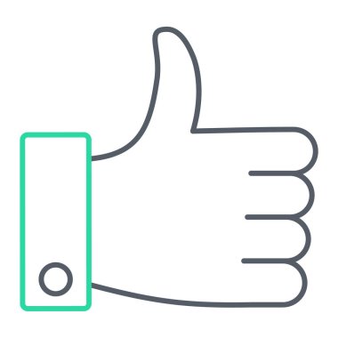 Basit bir şekilde izole edilmiş vektör illüstrasyonunda başparmak simgesi