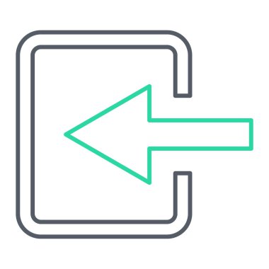 Sol ok simgesi. Vektör simgelerinin özet çizimi. yön işareti sembolü.