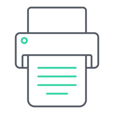 Yazıcı simgesi vektör illüstrasyonu