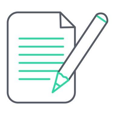 Kalem simgesi. Web tasarımı için basit belge vektör simgeleri çizimi