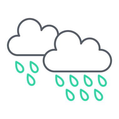 yağmur damlaları ikonu. Web için bulut vektör simgelerinin özet çizimi