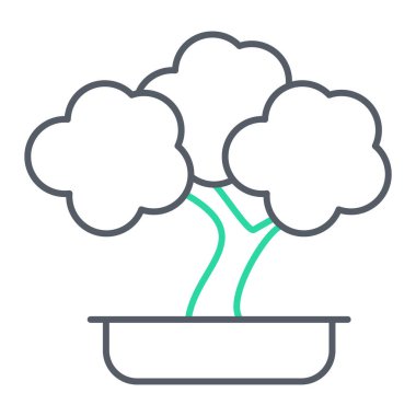 pot simgesi vektör illüstrasyon tasarımında çizgi ağacı