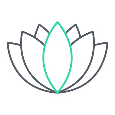 Lotus çiçeği ikon vektörü. Ana hatlı spa tabelası. izole edilmiş sınır sembolü çizimi
