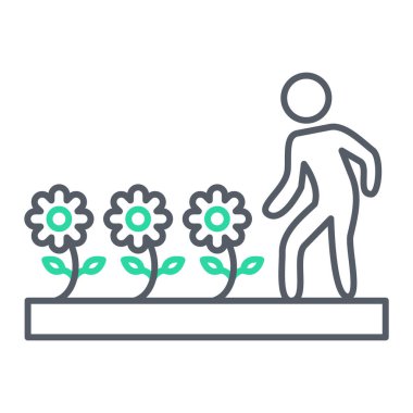 Bir bahçenin vektör illüstrasyonu 