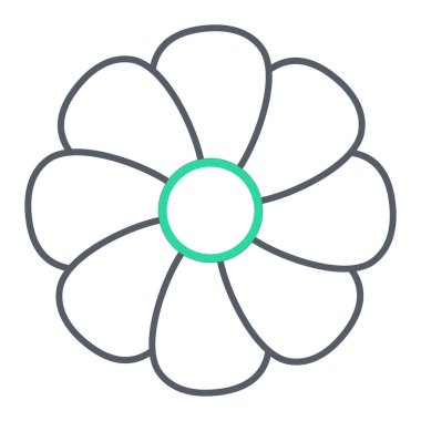 Çiçek ikonu. Web için kurdele vektör simgelerinin özet çizimi