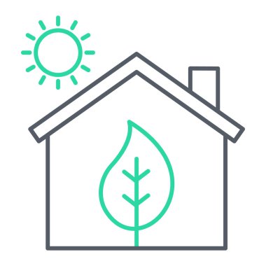 Yaprak çizim tasarımlı çevre dostu yeşil ev