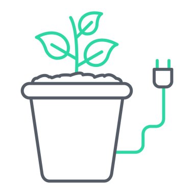 enerji tasarrufu ve ekoloji çizgisi biçim vektör illüstrasyon tasarımı