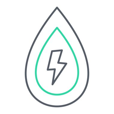 Gök gürültüsü enerjili izole bir çizgi yıldırım düşüşü simgesi