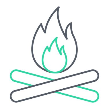 kamp ateşi ikonu vektör illüstrasyonu