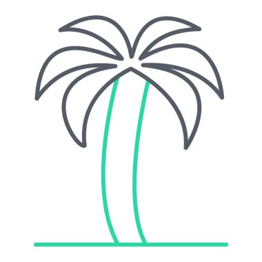 Palmiye ağacı ikonu vektörü. İnce çizgi işareti. izole edilmiş sınır sembolü çizimi