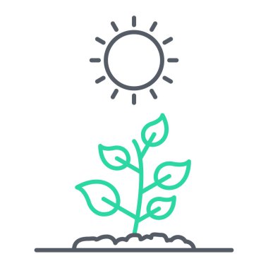 Bir bitki simgesinin vektör illüstrasyonu